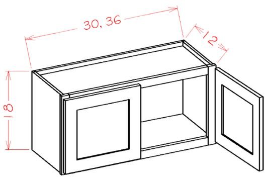TS-W3018 Horizon Toffee RTA 30x18 Walll Cabinet