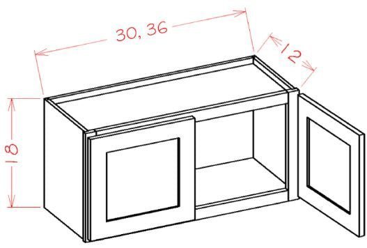 AOT-W3018 Oxford Toffee Assembled 30x18 Walll Cabinet