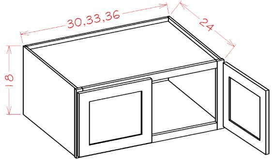 AOW-W361824 Oxford White Assembled 36x18x24 Wall Cabinet