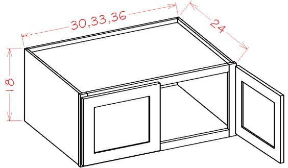 ASEO-W331824 Haven Ember Assembled 33x18 Wall Cabinet