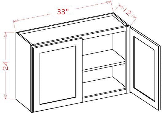 HMD-W3324 Harbor Black RTA 33x24 Wall Cabinet