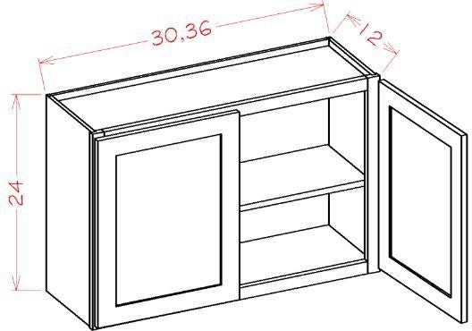 ASEO-W3624 Haven Ember Assembled 36x24 Wall Cabinet