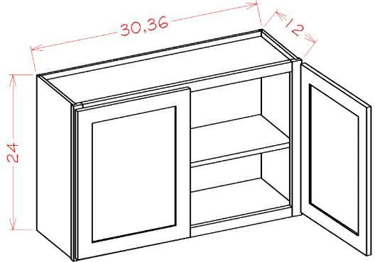 HSC-W3624 Harbor Brown RTA 36x24 Wall Cabinet
