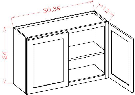 AOW-W3024 Oxford White Assembled 30x24 Wall Cabinet