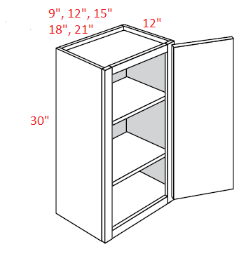 AL03-2130 Luxor Misty Grey RTA 21x30 Wall Cabinet