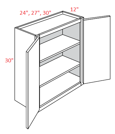 AL10-2430 Luxor White RTA 24x30 Wall Cabinet