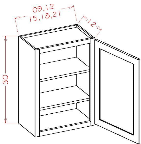 HMD-W2130 Harbor Black RTA 21x30 Wall Cabinet