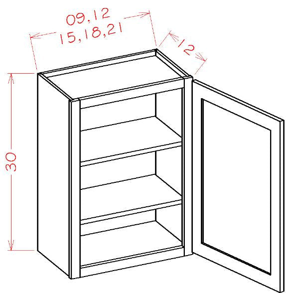 AKED-W1830 Essex Driftwood Assembled 18x30 Wall Cabinet