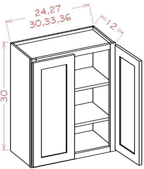 ASEO-W2430 Haven Ember Assembled 24x30 Wall Cabinet
