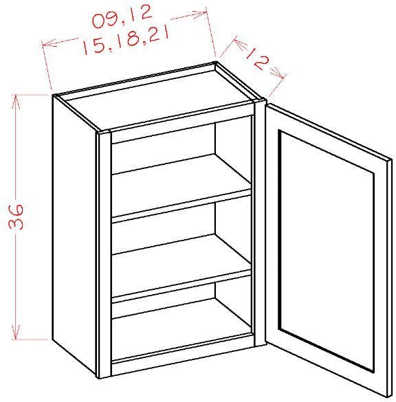 HSC-W1536 Harbor Brown RTA 15x36 Wall Cabinet