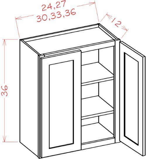 ASEO-W2736 Haven Ember Assembled 27x36 Wall Cabinet
