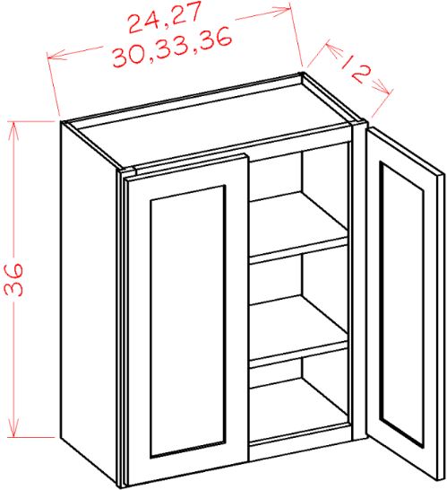 KE-W3036B Essex White RTA 30x36 Wall Cabinet