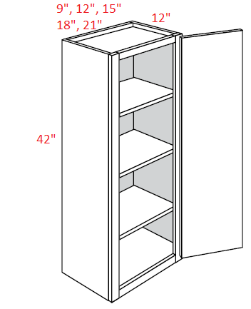 EB22-1242 Elegant Dove Assembled 12x42 Wall Cabinet