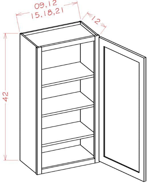 HSC-W2142 Harbor Brown RTA 21x42 Wall Cabinet