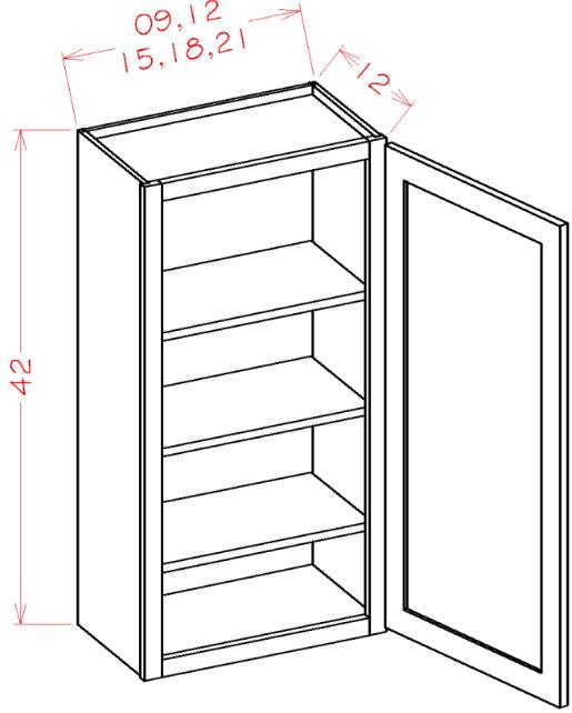 ASD-W1242 Highland Dove Grey Assembled 12x42 Wall Cabinet