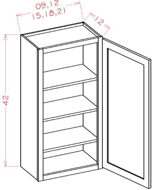AKED-W1542 Essex Driftwood Assembled 15x42 Wall Cabinet