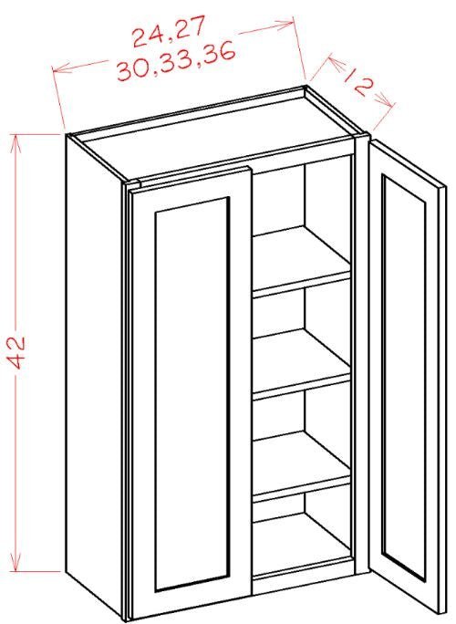 HMD-W3042 Harbor Black RTA 30x42 Wall Cabinet