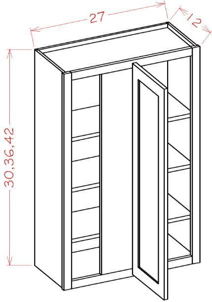 AOM-WBC2742 Oxford Mist Assembled Wall Blind Corner Cabinet