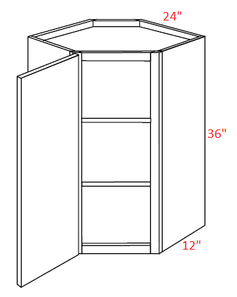 FB27-CW2436 Fashion Ocean Blue Assembled 24x36 Wall Diagonal Corner Cabinet