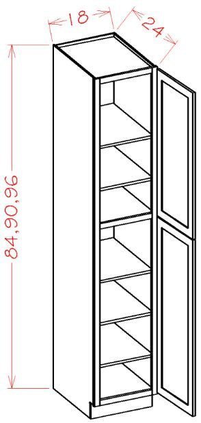 ASEO-U189024 Haven Ember Assembled 18x90 Pantry Cabinet