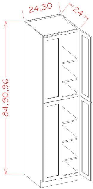 ASEO-U249024 Haven Ember Assembled 24x90 Pantry Cabinet