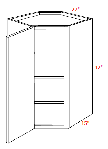 eb23-CW2742 Elegant Stone Assembled 27x42 Wall Diagonal Corner Cabinet