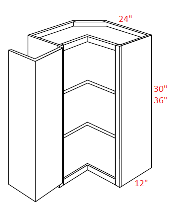 EB22-WSQ2430 Elegant Dove Assembled 24x30 Wall Corner Cabinet