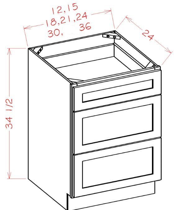 HNB-DB21 Harbor Blue RTA 21" Drawer Base Cabinet