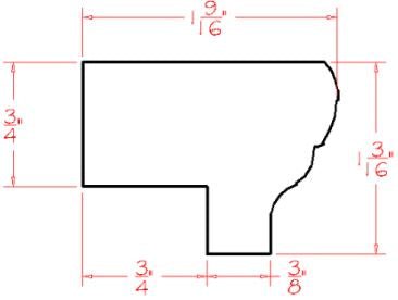 ASB-LRM Highland Black Light Rail Molding Traditional