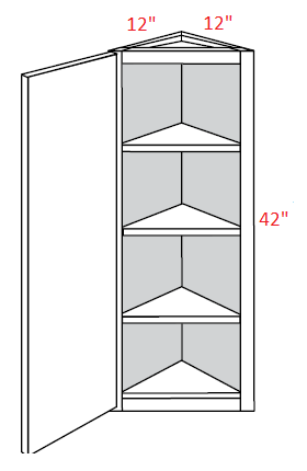 AL03-WEC1242 Luxor Misty Grey RTA Angle Wall Cabinet