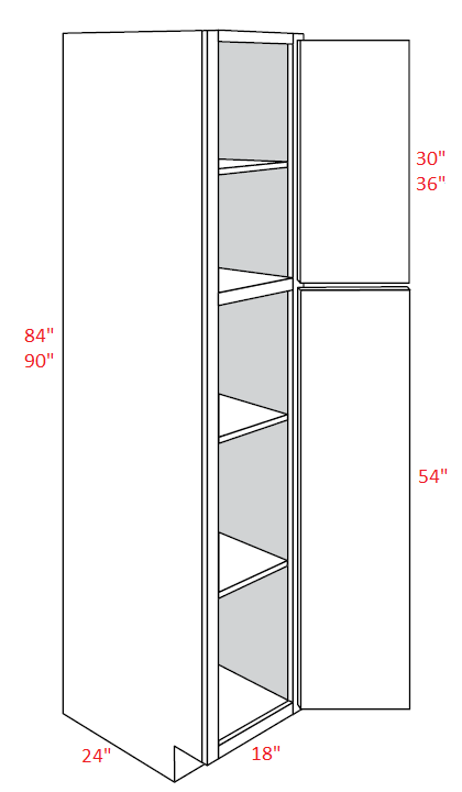 AL11-UC1890B Luxor Espresso  RTA Pantry Cabinet