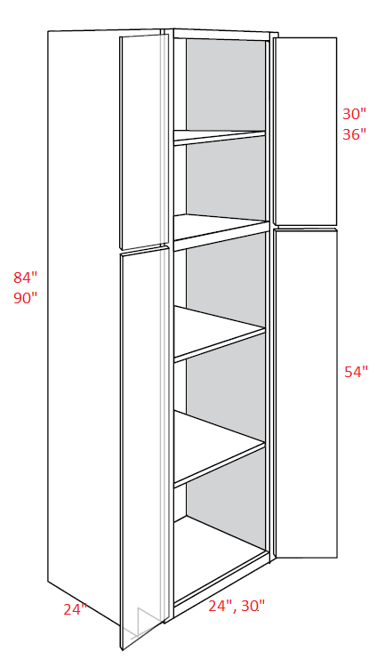 HSC-UC2490 Harbor Brown RTA Pantry Cabinet