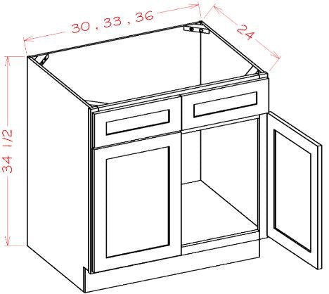 ASA-SB36 Highland Cream Assembled 36" Sink Base Cabinet