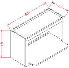 AOM-WMS3018 Oxford Mist Assembled Microwave Shelf