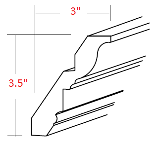 AAIR-LCM8 Amesbury Ivory Shaker Assembled Large Crown Molding