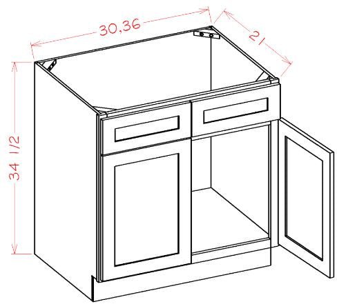 AOW-VS36 Oxford White Assembled Vanity Sink Base cabinet