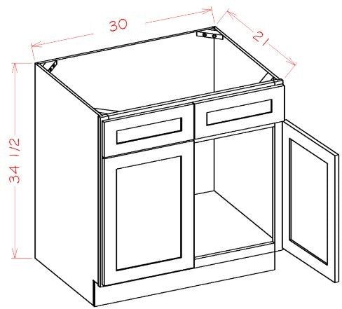 AMR-V3021 Amesbury Mist Recessed RTA Vanity Sink Base cabinet