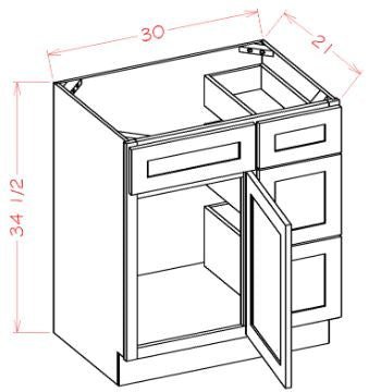 ASEO-V3021DR Haven Ember Assembled Vanity Sink Base cabinet