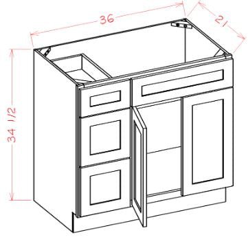 SW-V3621DL Highland White Bathroom Vanity Cabinet – RTA Wood Cabinets