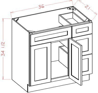 AOM-V3621DR Oxford Mist Assembled Vanity Sink Base cabinet
