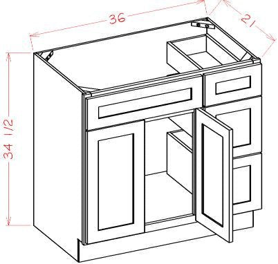 ASD-V3621DR Highland Dove Grey Assembled Vanity Sink Base cabinet