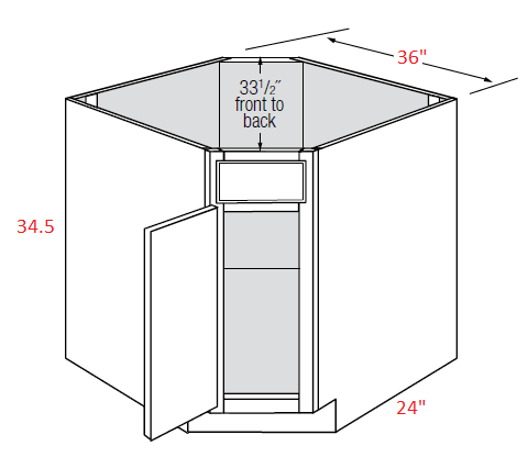 AKEL-DSB36 Essex Lunar Assembled 36" Corner Sink Base Cabinet