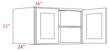 AL03-3612X24 Luxor Misty Grey RTA 36x12x24 Wall Cabinet