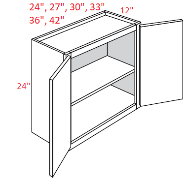 EB02-3324 Elegant Smokey Gray Assembled 33x24 Wall Cabinet