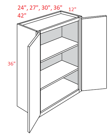 EB02-3336 Elegant Smokey Gray Assembled 33x36 Wall Cabinet