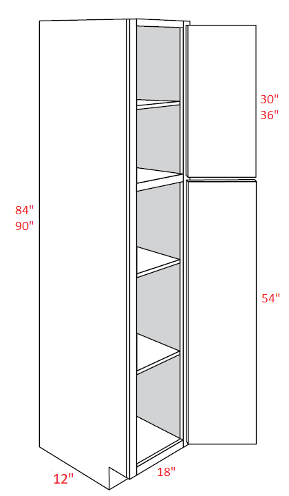 eb23-UC1812X84 Elegant Stone Assembled 18x84x12 Pantry Cabinet