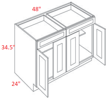 EB22-B48 Elegant Dove Assembled 48" BaseCabinet