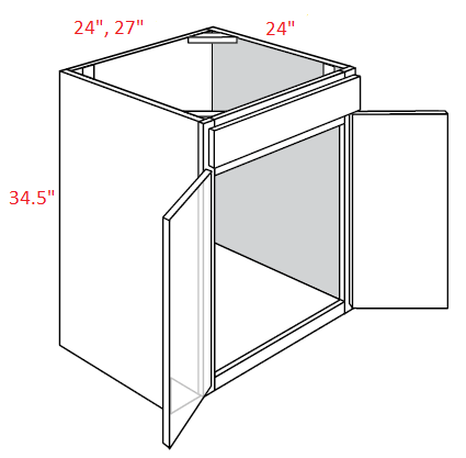 EB22-SB24 Elegant Dove Assembled 24" Sink Base Cabinet