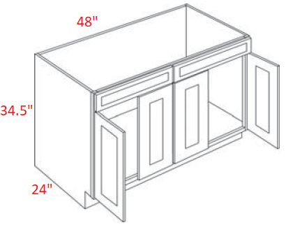 eb23-SB48 Elegant Stone Assembled 48" Base Cabinet