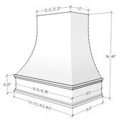 Asheville Hood - Curved Classic Moulding Smooth Wood Hood